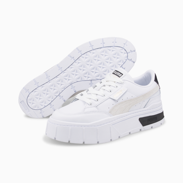 Mayze Stack Sneakers Women, Puma White-Vaporous Gray, large-MEX