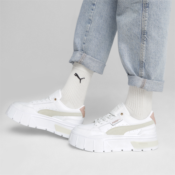 Mayze Stack Sneakers Women, PUMA White-Future Pink, large-ZAF