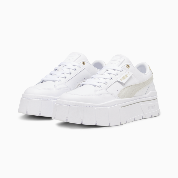 Mayze Stack Sneakers Women, PUMA White-Sedate Gray, large-ZAF