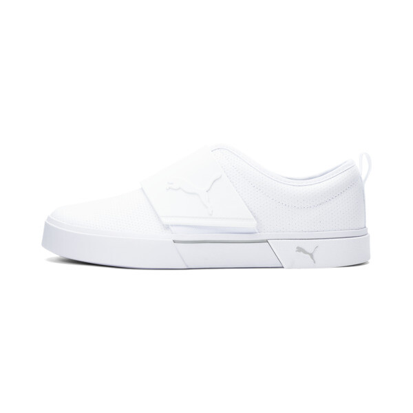 Shop Puma El Rey Ii Slip-on Perf L Shoes In White-gray Violet