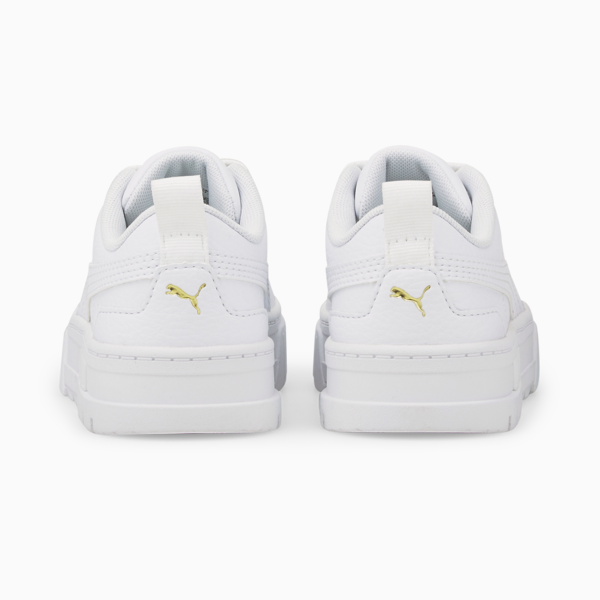 Tenis de cuero infantiles Mayze, Puma White-Puma Team Gold, large-MEX