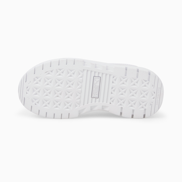 Zapatillas Mayze infantiles de cuero, Puma White-Puma Team Gold, large-ARG