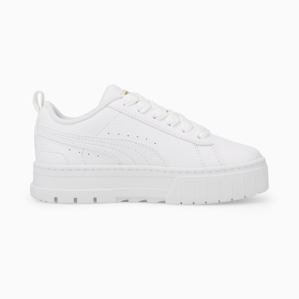 Tenis de cuero infantiles Mayze, Puma White-Puma Team Gold, large-MEX