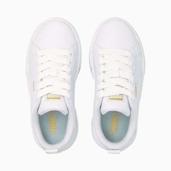 Tenis de cuero infantiles Mayze, Puma White-Puma Team Gold, large-MEX
