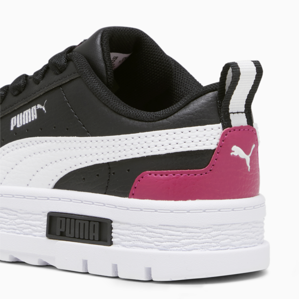 Zapatillas Mayze infantiles de cuero, PUMA Black-PUMA White-Pinktastic, large-ARG