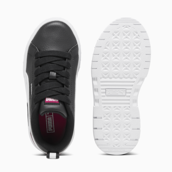 Zapatillas Mayze infantiles de cuero, PUMA Black-PUMA White-Pinktastic, large-ARG