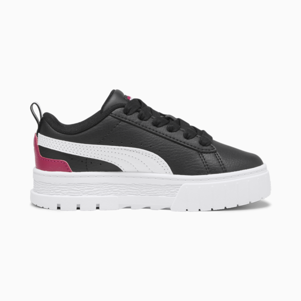 Zapatillas Mayze infantiles de cuero, PUMA Black-PUMA White-Pinktastic, large-ARG