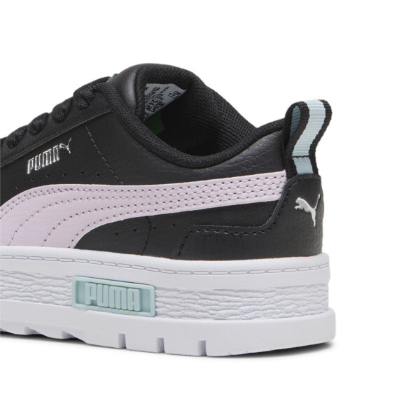 Zapatillas Mayze infantiles de cuero, PUMA Black-Grape Mist, large-ARG