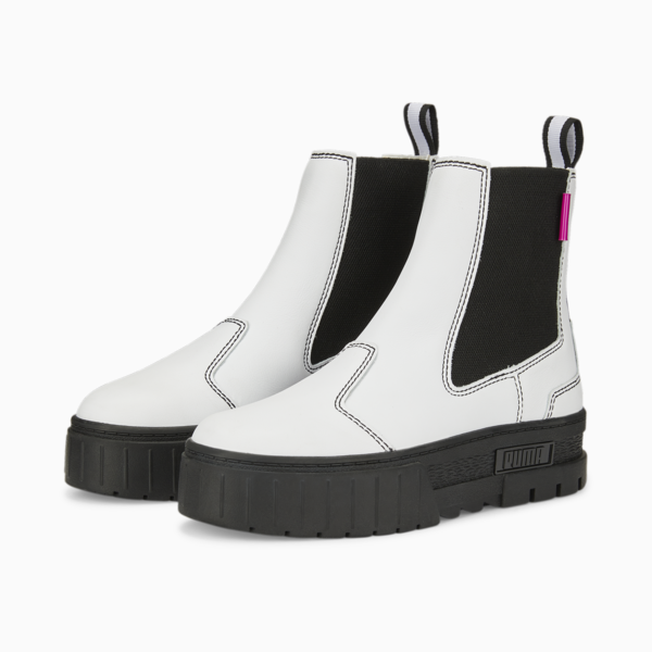 Mayze Pop Chelsea Boot Women, Puma White-Puma Black, large-ZAF