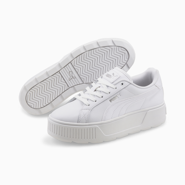 Karmen L Trainers Women, Puma White-Puma White-Puma Silver, large-ZAF