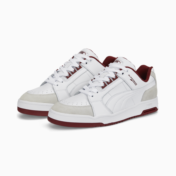 Slipstream Lo Retro Trainers, Puma White-Intense Red, large-ZAF