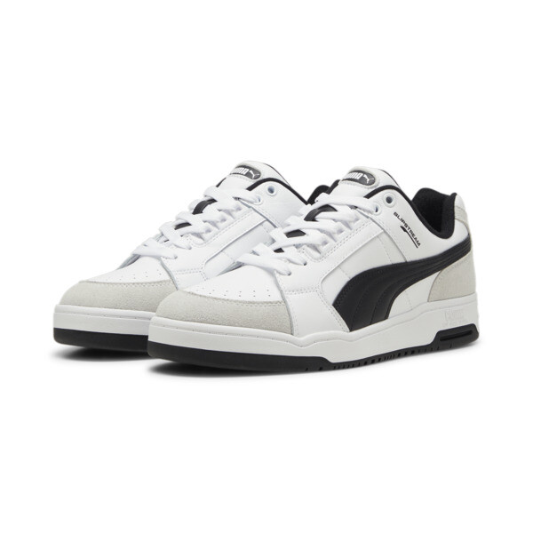 Slipstream Lo Retro Trainers, PUMA White-PUMA Black, large-ZAF