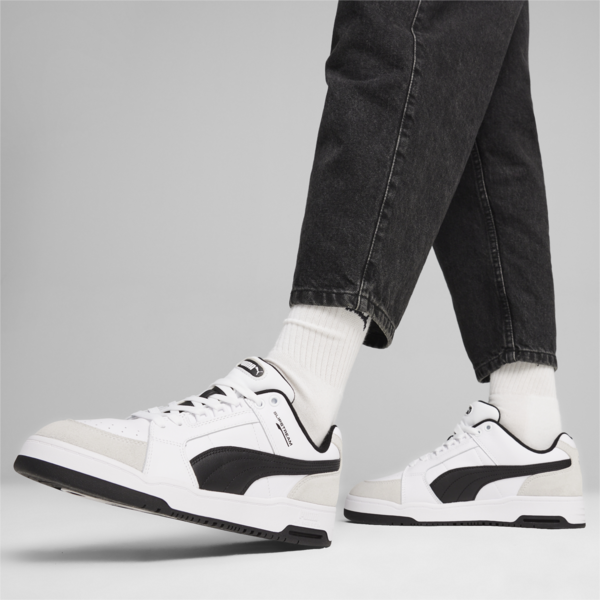 Slipstream Lo Retro Trainers, PUMA White-PUMA Black, large-ZAF
