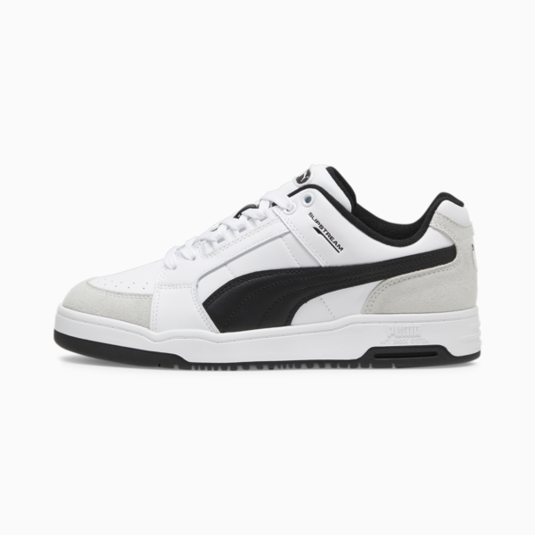 Slipstream Lo Retro Trainers, PUMA White-PUMA Black, large-ZAF
