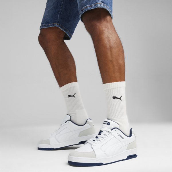 Slipstream Lo Retro Trainers, PUMA White-PUMA White-Club Navy, large-ZAF