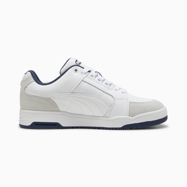 Slipstream Lo Retro Trainers, PUMA White-PUMA White-Club Navy, large-ZAF