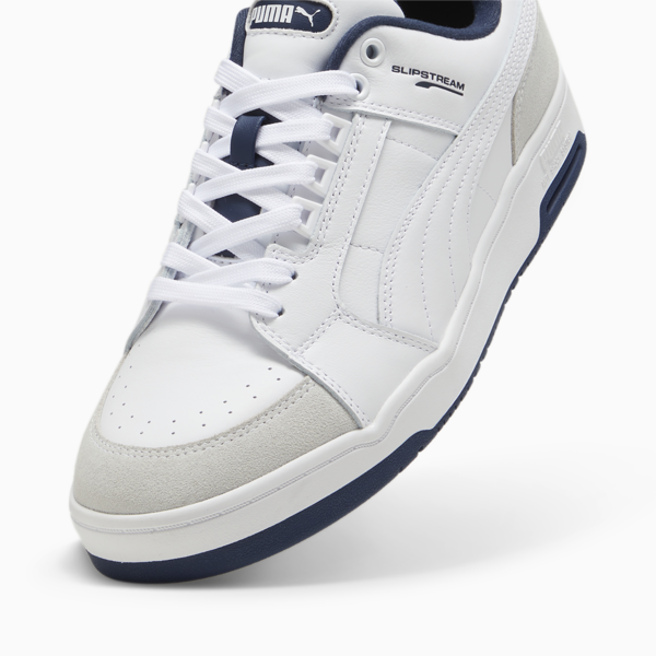 Slipstream Lo Retro Trainers, PUMA White-PUMA White-Club Navy, large-ZAF