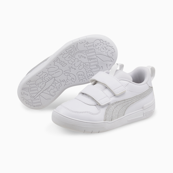 Tenis Multiflex Glitz Formstrip para niñas, Puma White-Puma Silver, large-MEX