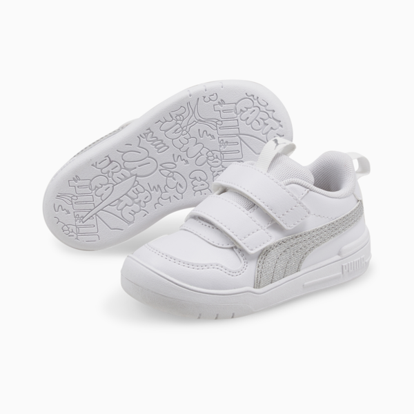 Multiflex Glitz Babies' Trainers, Puma White-Puma Silver, large-MEX