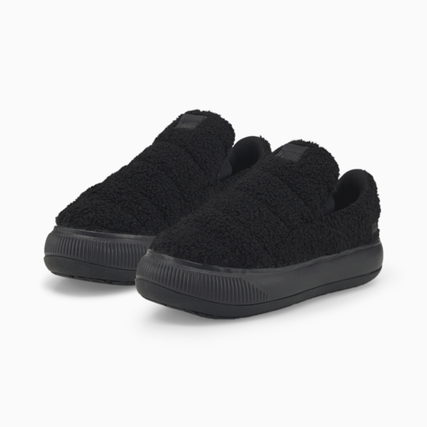 Suede Mayu Slip-On Teddy Women's Sandals, Puma Black, large-ZAF