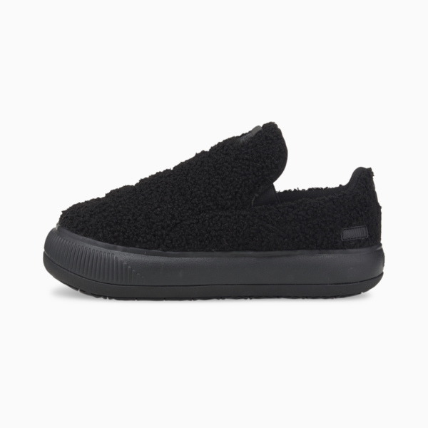 Suede Mayu Slip-On Teddy Women's Sandals, Puma Black, large-ZAF