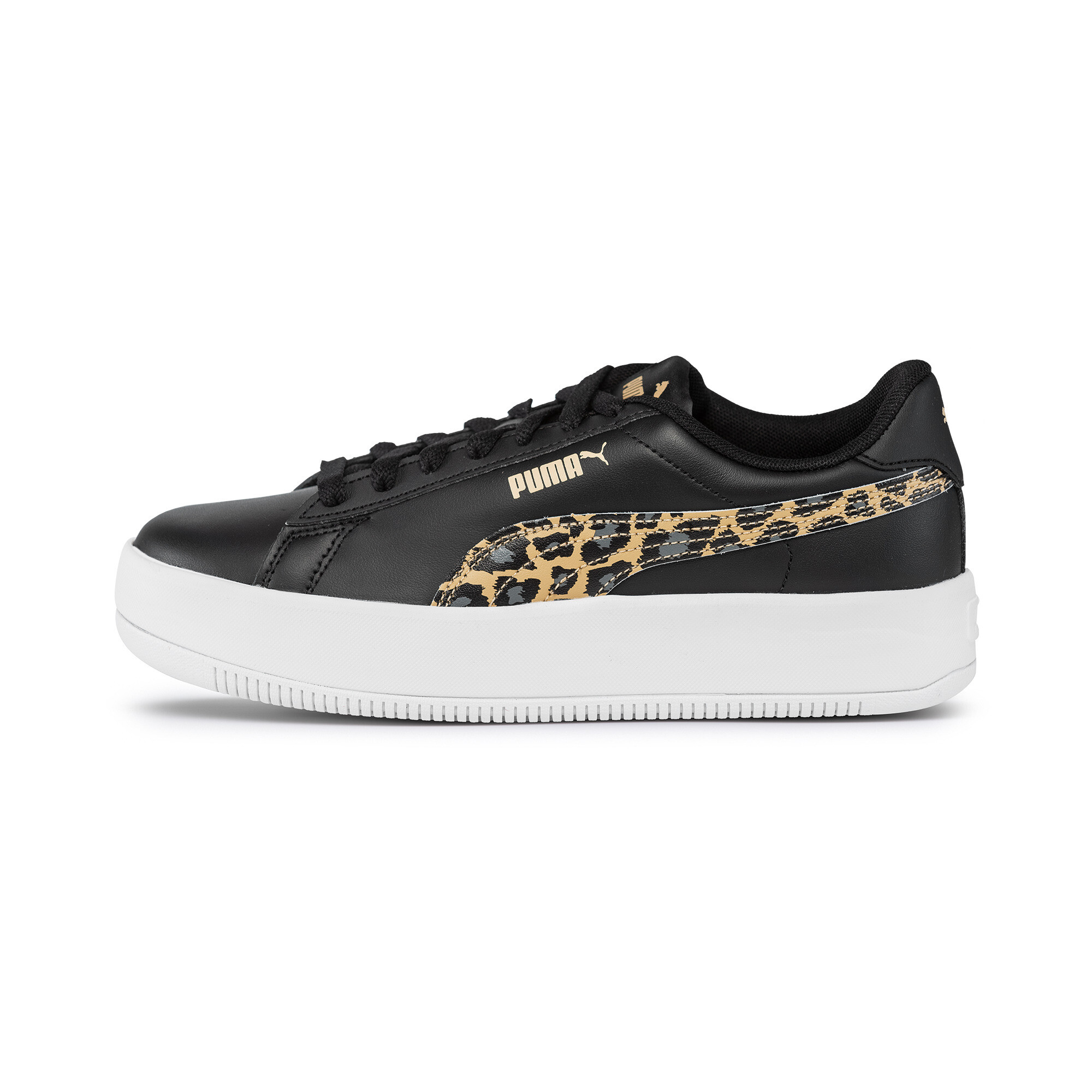 Puma Lily Platform Leo Damen-Sneakers Schuhe | Mit Animal Print | Black/Taos Taupe | Größe: 36