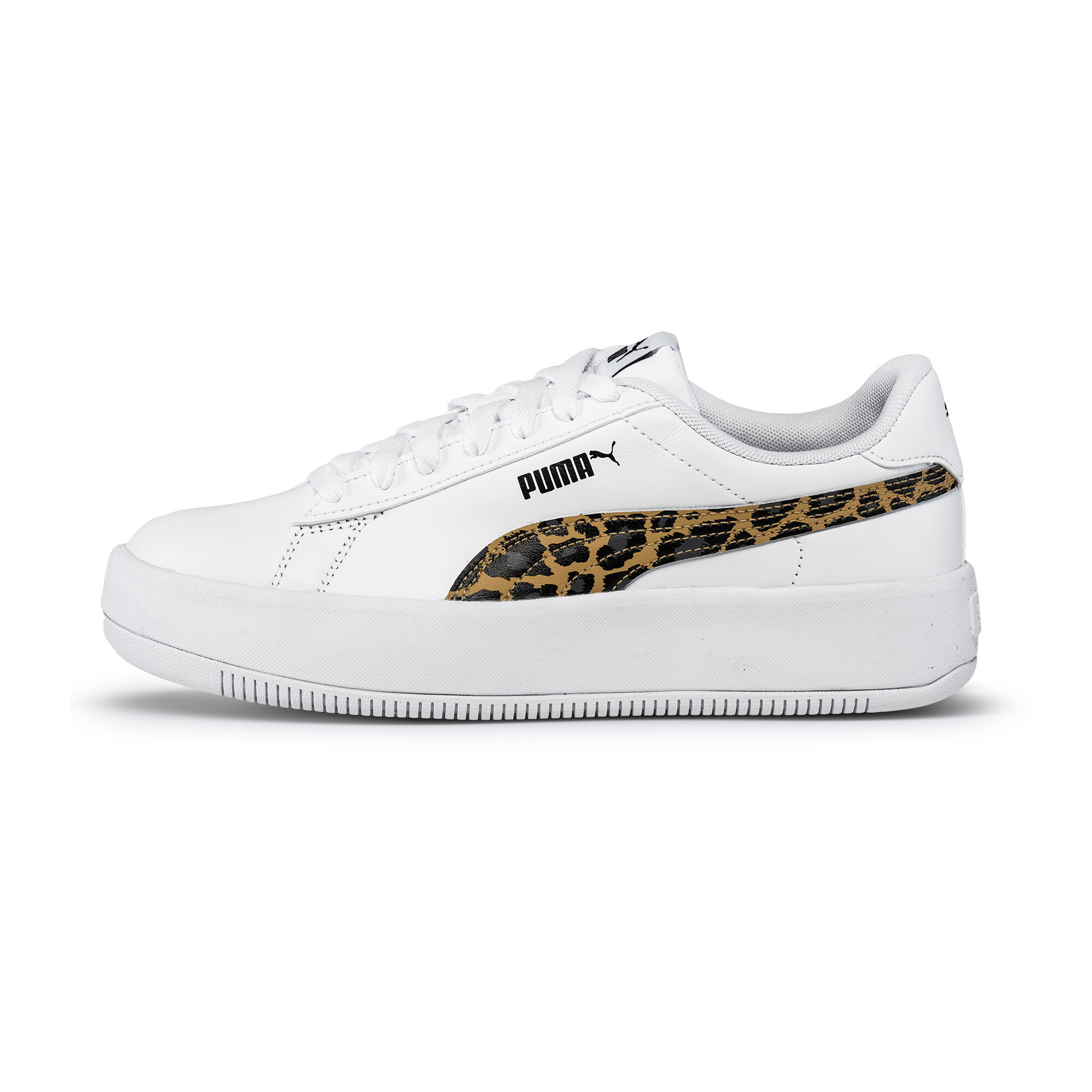 Puma Lily Platform Leo Damen-Sneakers Schuhe | Mit Animal Print | White/Black | Größe: 35.5