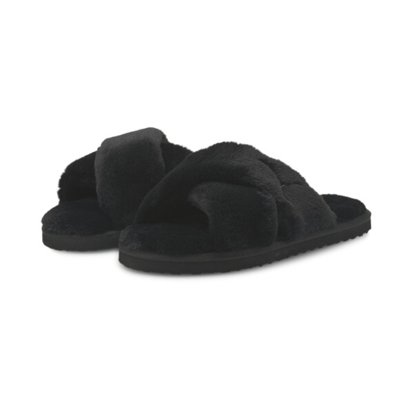 Women's furry puma slides discount