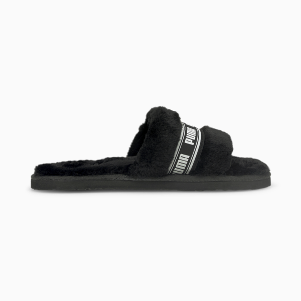 Fluff Slide Women, Puma Black-Puma White, large-ZAF