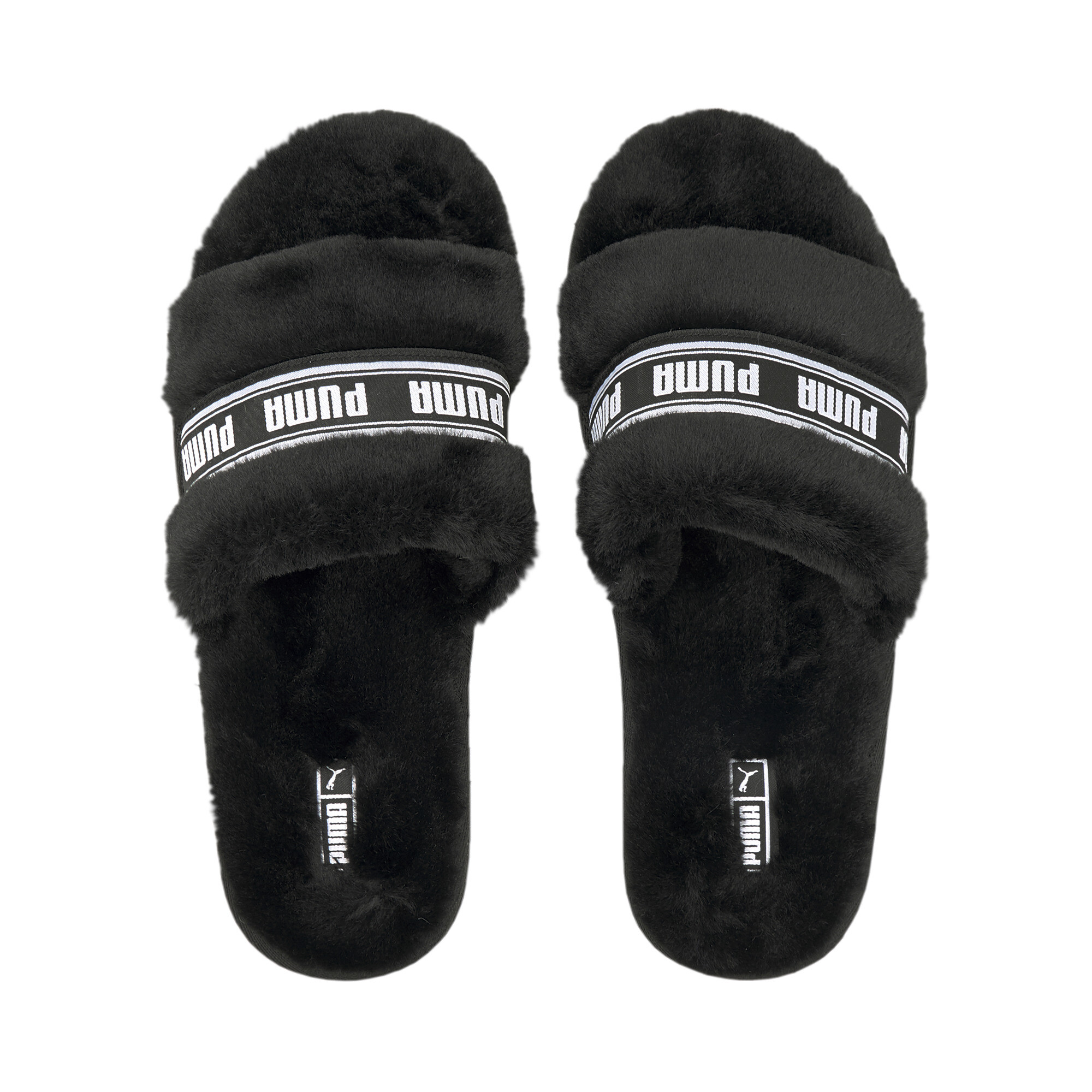 Women's Puma Fluff's Slide, Black, Size 39, Shoes