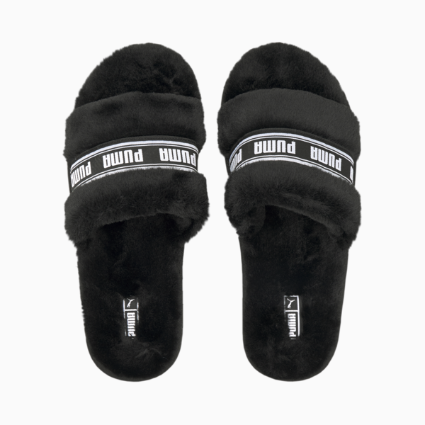 Fluff Slide Women, Puma Black-Puma White, large-ZAF