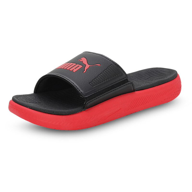 PUMA SOFTRIDE Youth Slides, Black/red