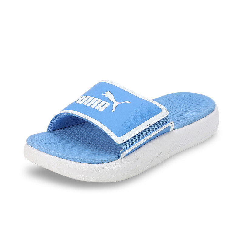 

PUMA SOFTRIDE Youth Slides, White/black/blue