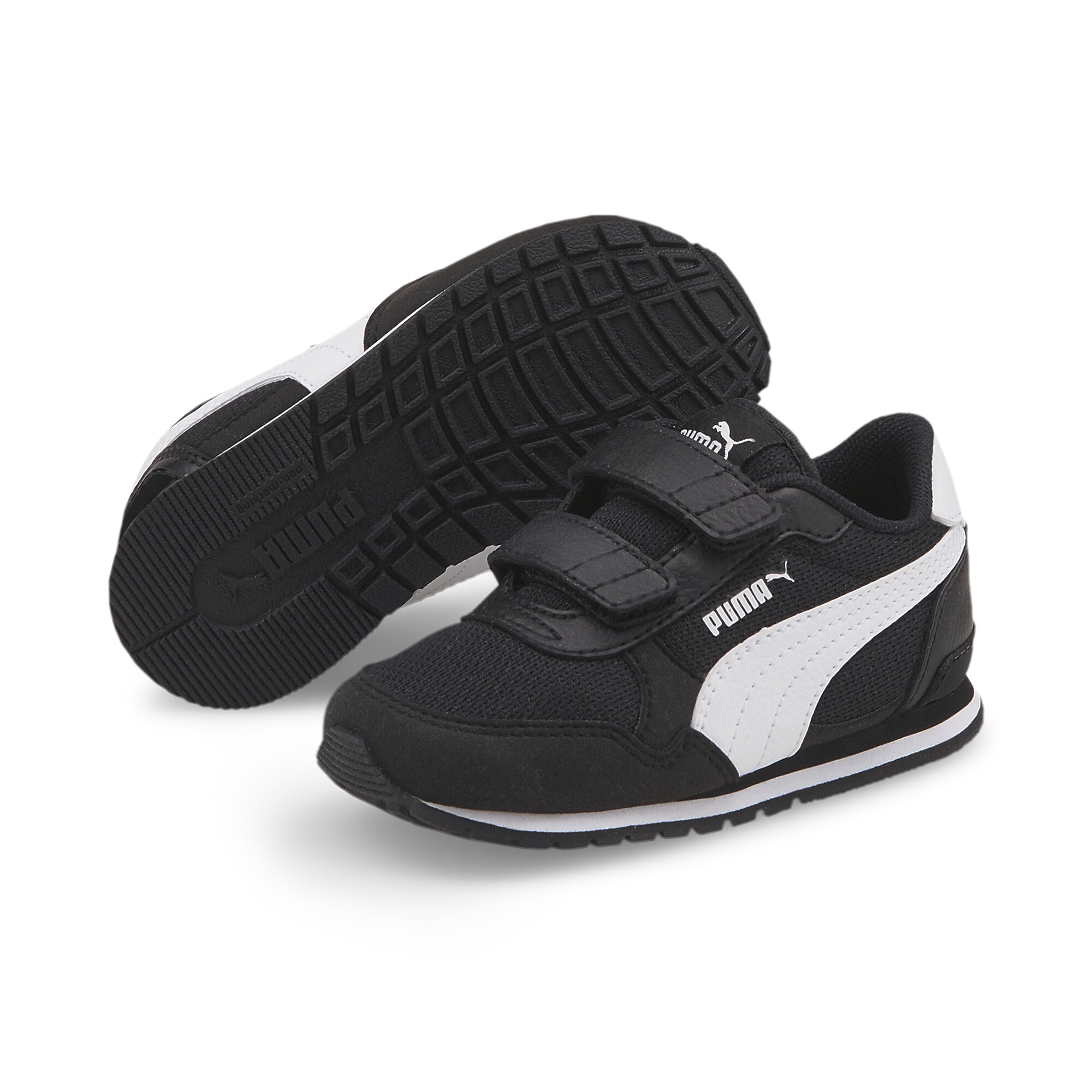 Puma ST Runner V3 Mesh V Babies' Trainers, Black, Size 22, Shoes