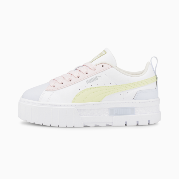 Mayze Leather Women's Trainers, Puma White-Arctic Ice, large-ZAF