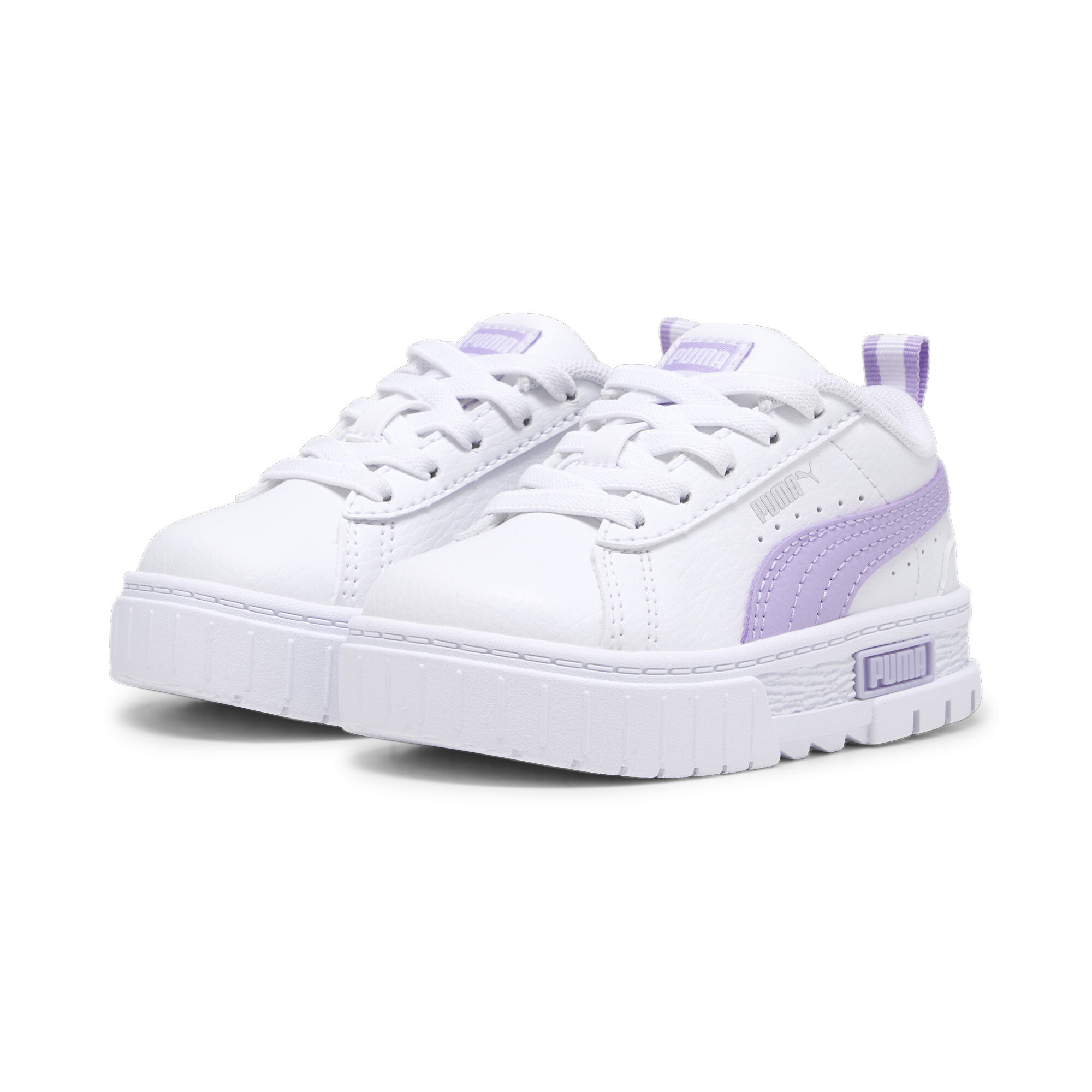 Women's Puma Mayze Lth Alternative Closure Babies' Trainers, White, Size 26, Shoes