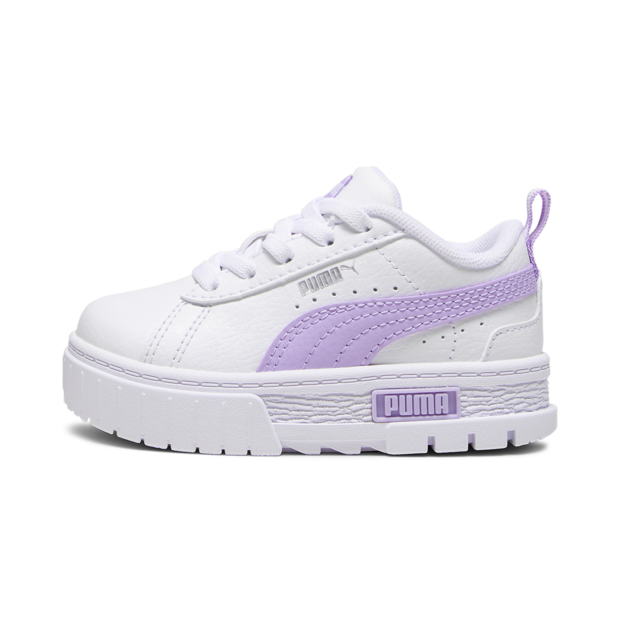 Women's Puma Mayze Lth Alternative Closure Babies' Trainers, White, Size 26, Shoes