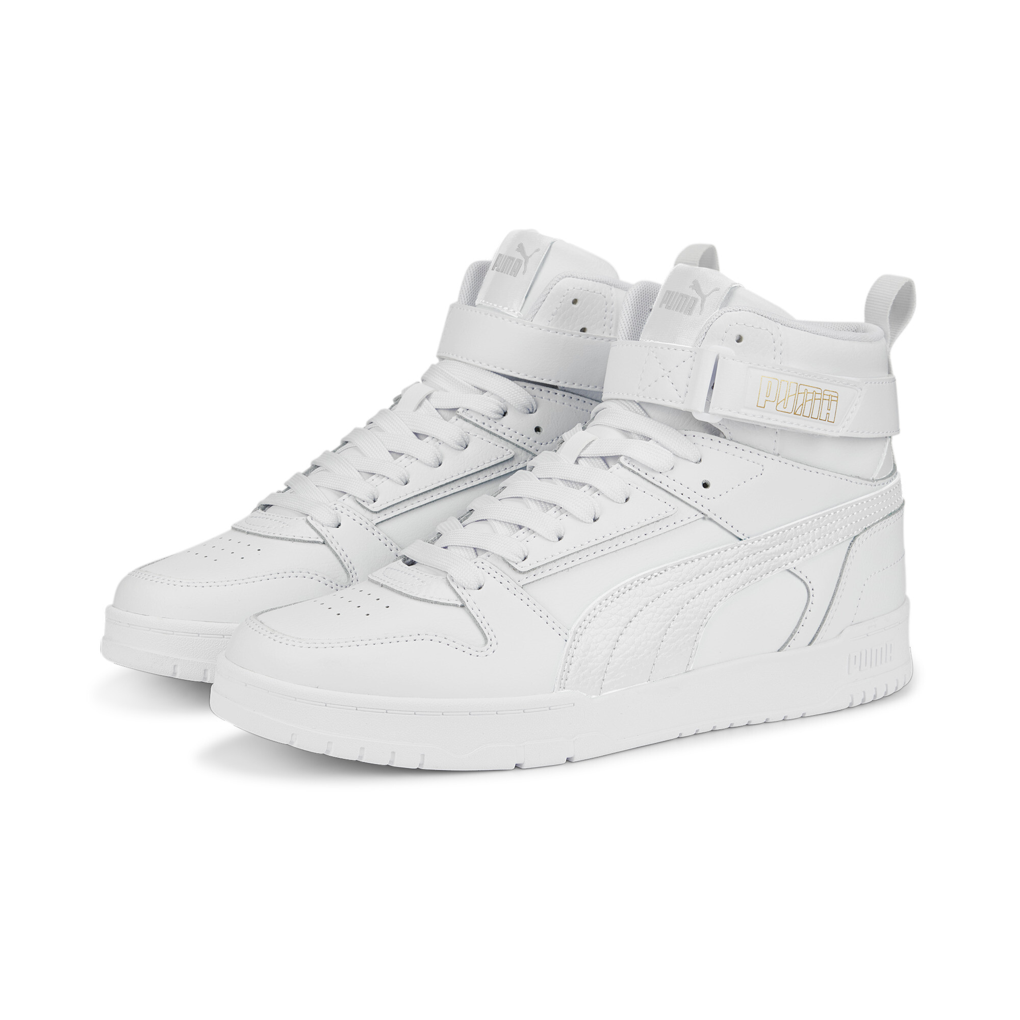 Men's PUMA RBD Game Sneakers In White/Gold, Size EU 46