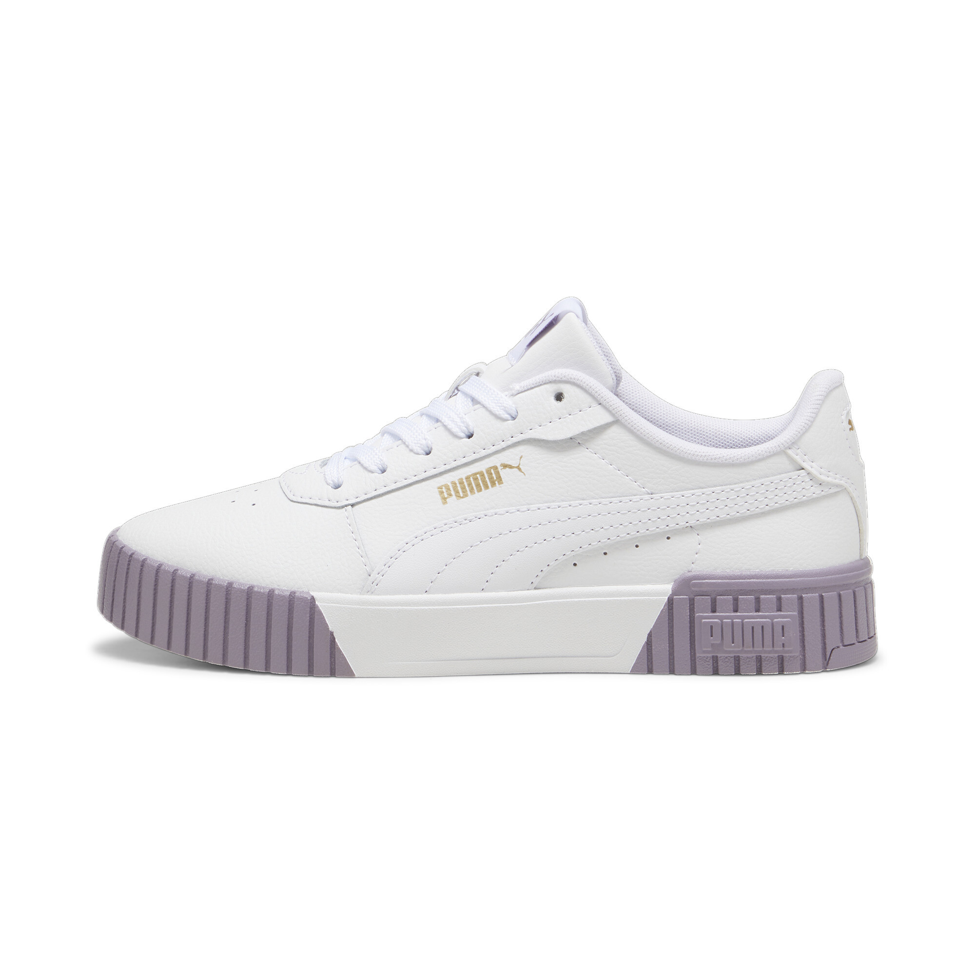 Puma Carina 2.0 Sneakers Damen Schuhe | Mit Plain | White/Pale Plum/Gold | Größe: 38.5