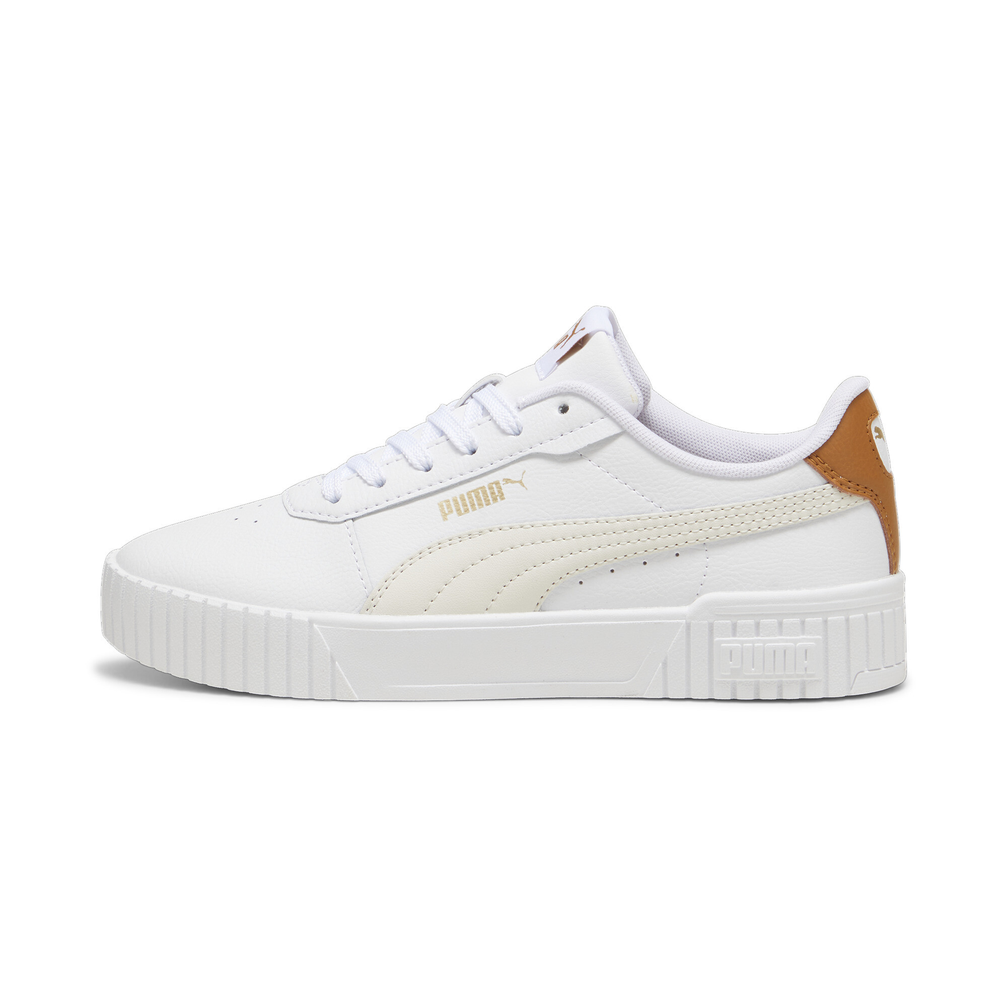 Puma Carina 2.0 Sneakers Damen Schuhe | Mit Plain | White/Frosted Ivory/Caramel Latte | Größe: 36