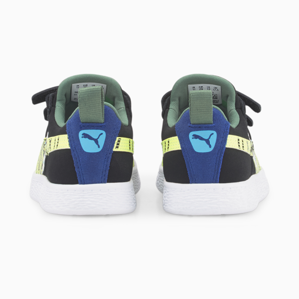 Suede Light Flex Small World Alternative Closure Sneakers Kids, Puma Black-Lime Squeeze, large-ZAF