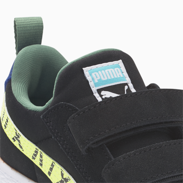 Suede Light Flex Small World Alternative Closure Sneakers Kids, Puma Black-Lime Squeeze, large-ZAF