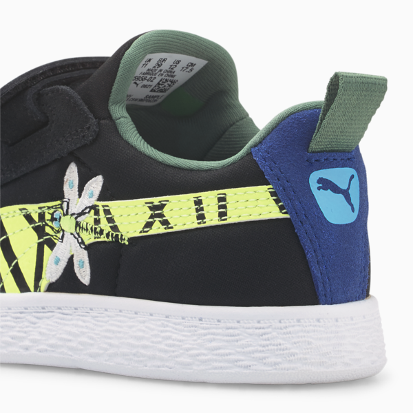 Suede Light Flex Small World Alternative Closure Sneakers Kids, Puma Black-Lime Squeeze, large-ZAF