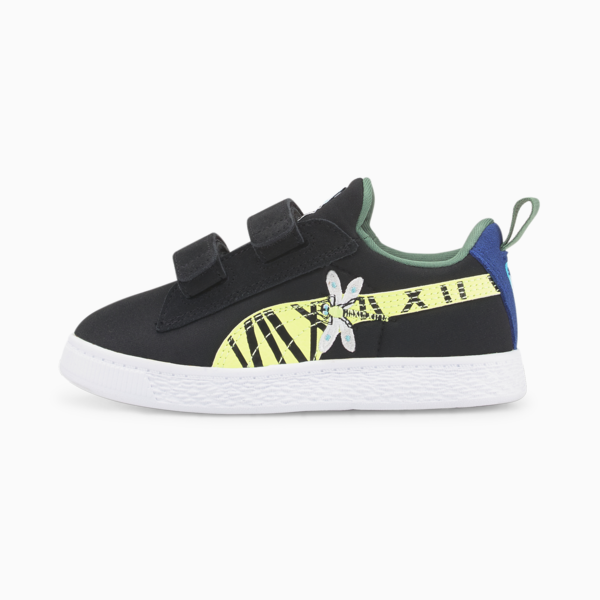 Suede Light Flex Small World Alternative Closure Sneakers Kids, Puma Black-Lime Squeeze, large-ZAF