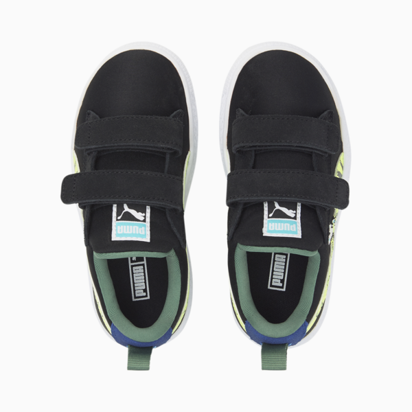 Suede Light Flex Small World Alternative Closure Sneakers Kids, Puma Black-Lime Squeeze, large-ZAF