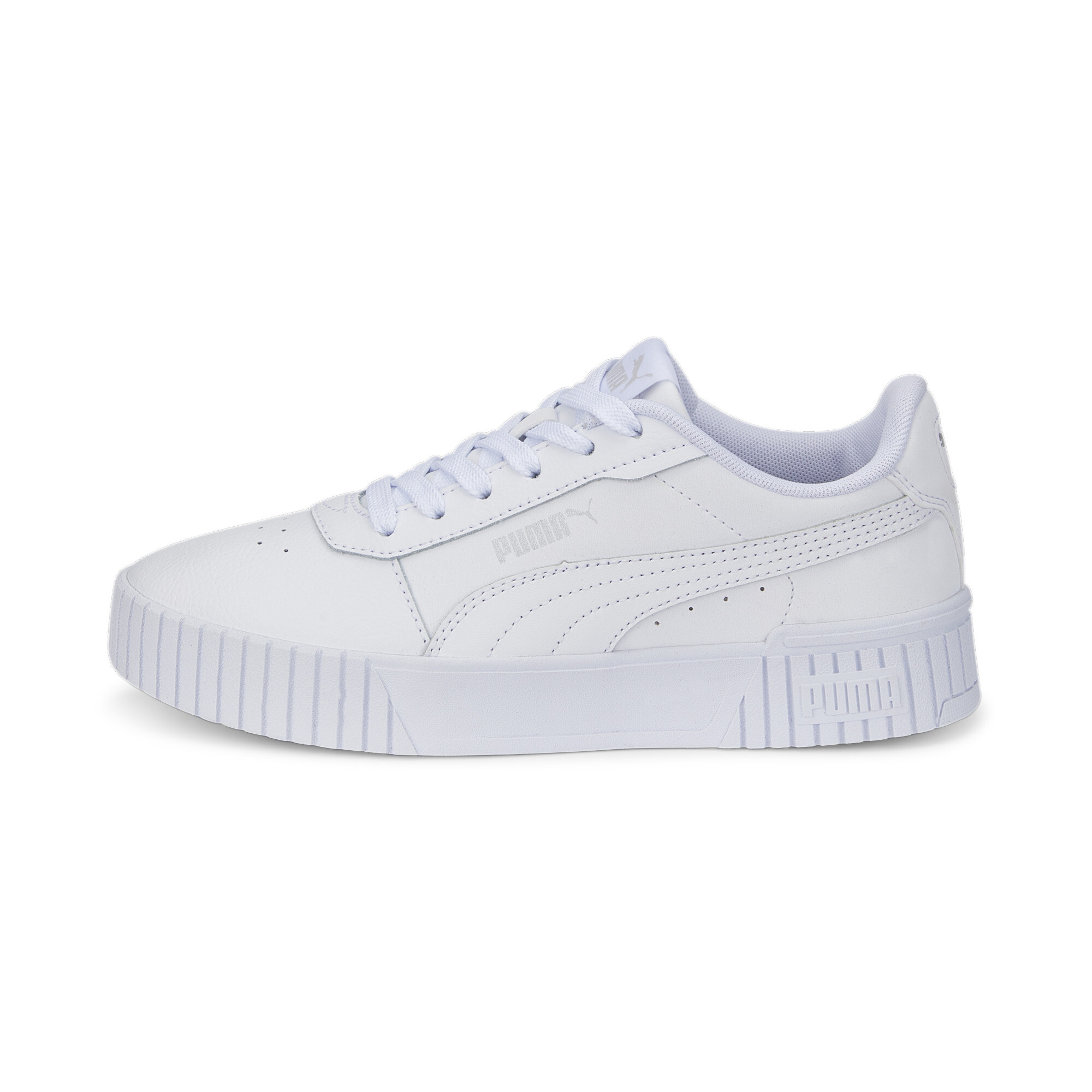 Puma Carina 2.0 Sneakers Teenager Schuhe Für Damen Für Kinder | Mit Plain | White/Silver | Größe: 38.5