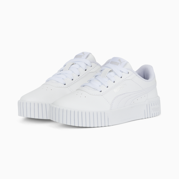 Carina 2.0 Sneakers Kids, Puma White-Puma White-Puma Silver, large-ZAF