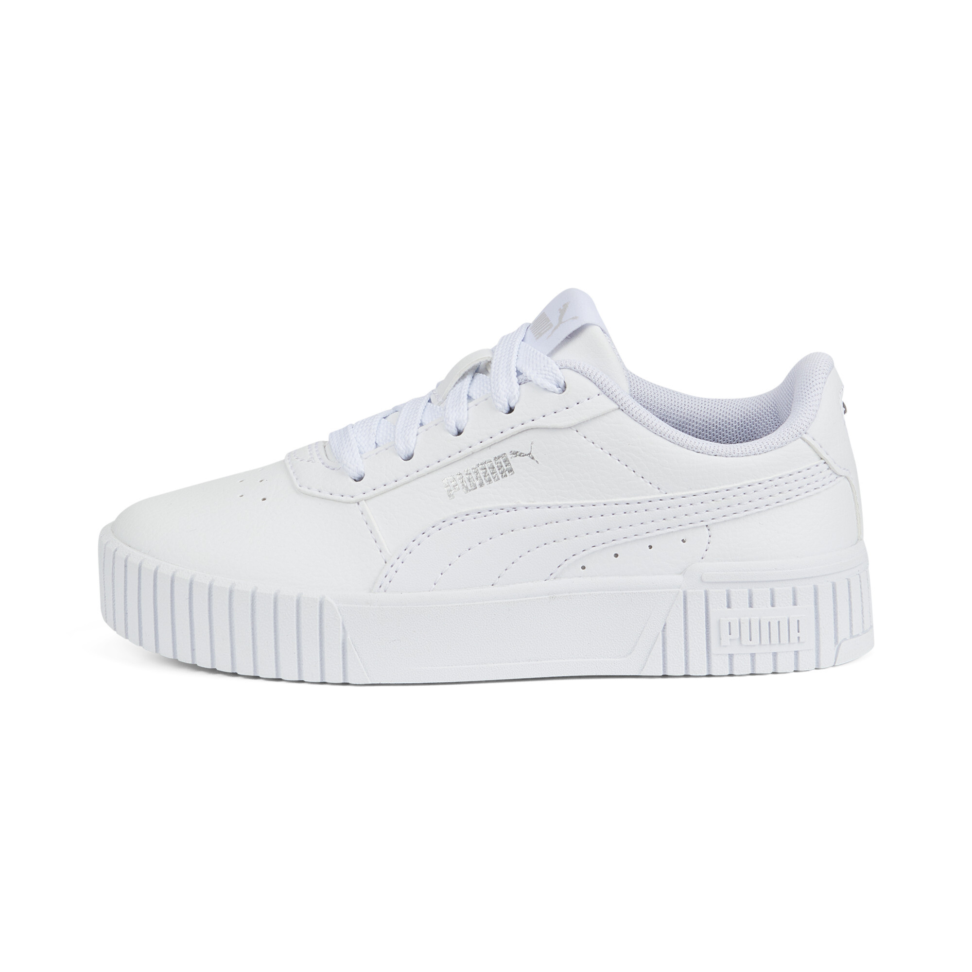 Puma Carina 2.0 Sneakers Kinder Schuhe | Mit Plain | White/Silver | Größe: 31.5