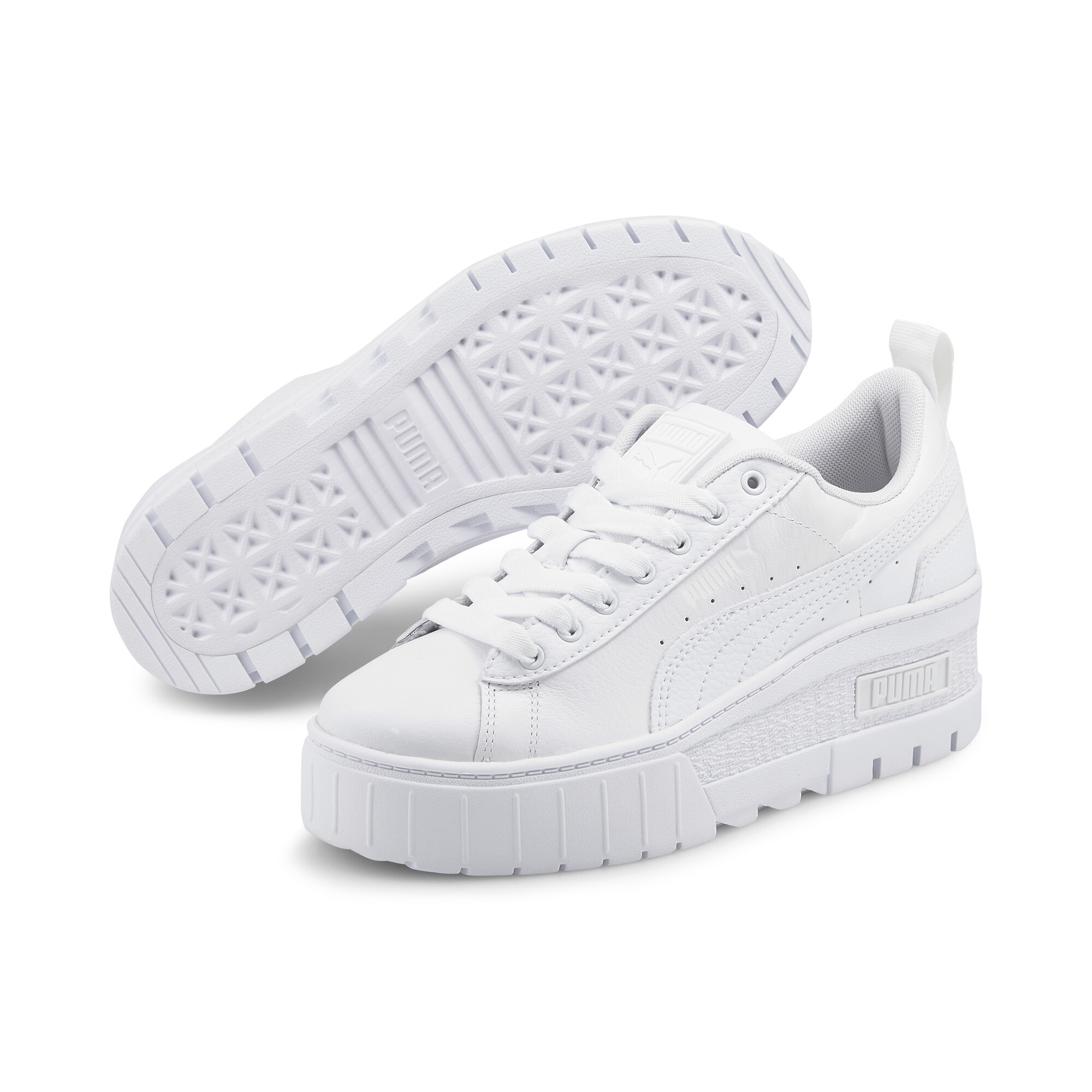 Women's Puma Mayze Wedge Sneakers, White, Size 42, Shoes