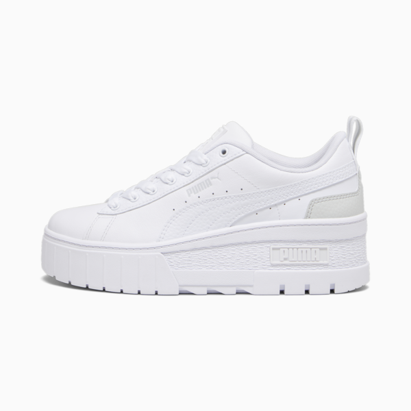 Mayze Wedge Sneakers Women, PUMA White-Ash Gray, large-ZAF